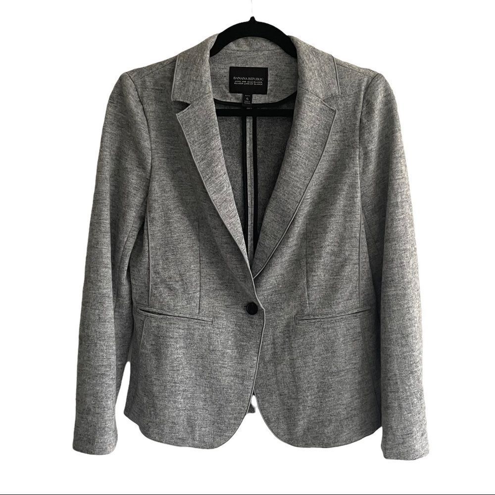 BANANA REPUBLIC Wool Stretch Blazer Jacket Gray 6P